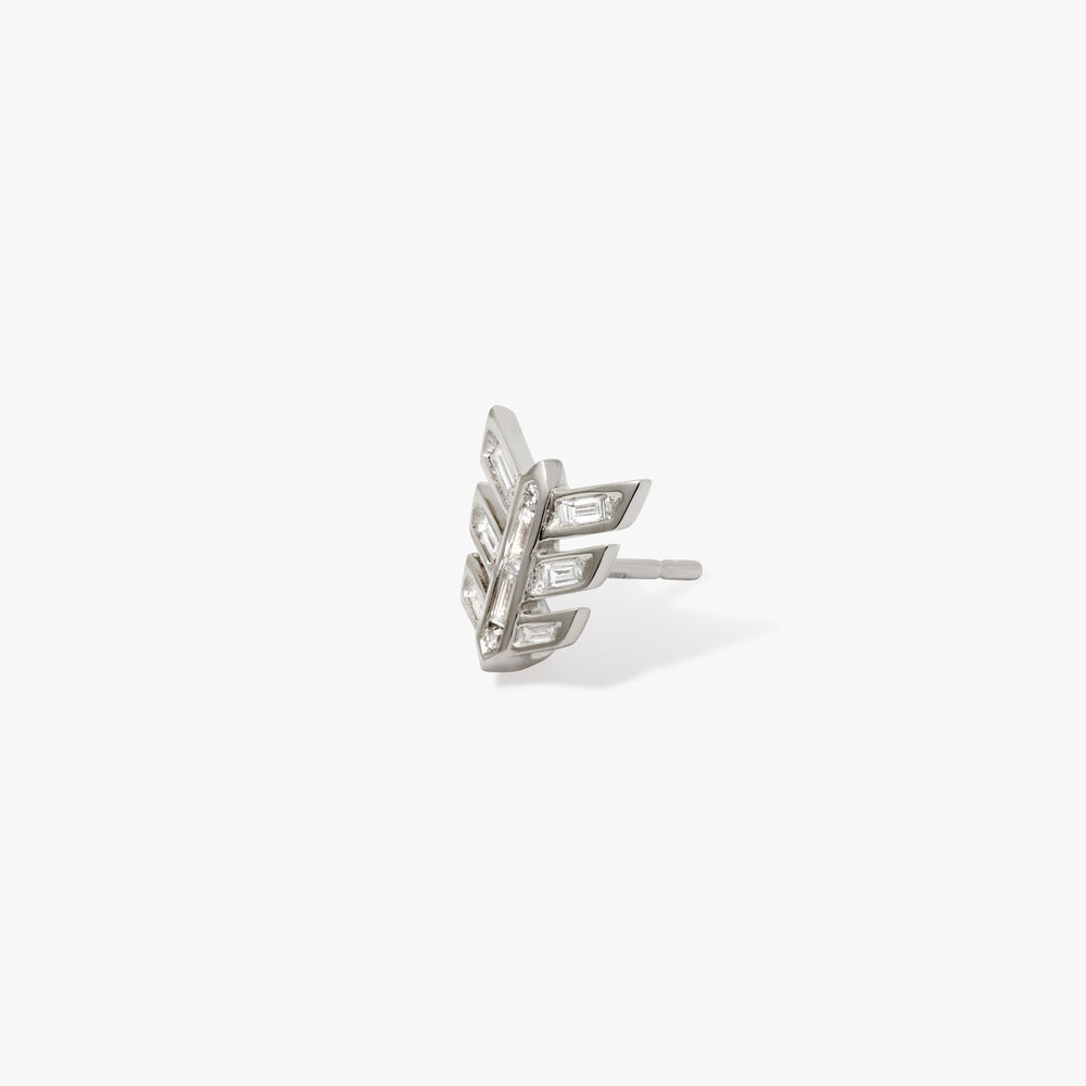 Flight 18ct White Gold Diamond Feather Stud Earring | Annoushka jewelley